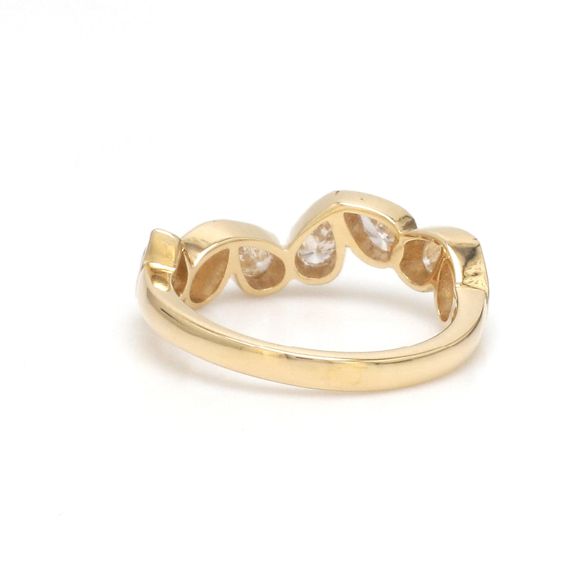 Diamond Pear Bezek Set Half Ring