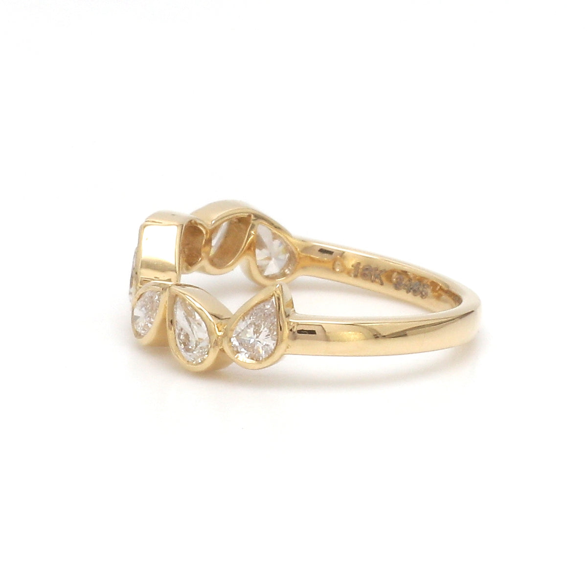 Diamond Pear Bezek Set Half Ring