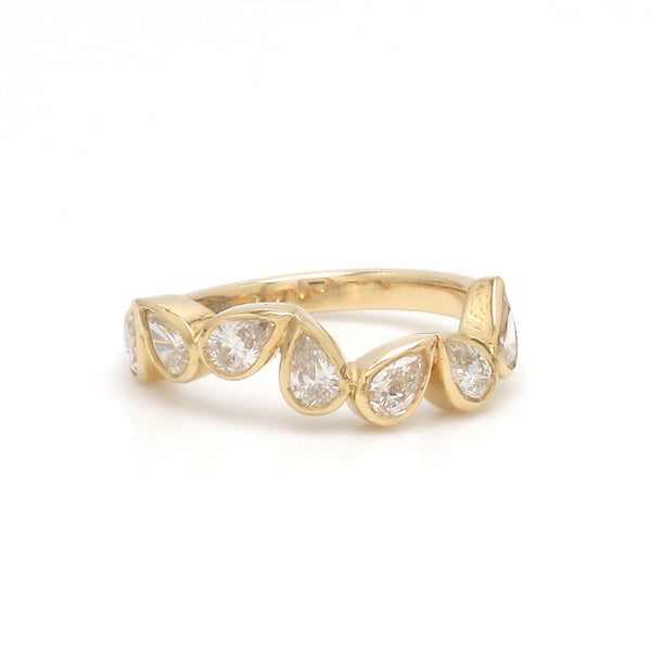 Diamond Pear Bezek Set Half Ring