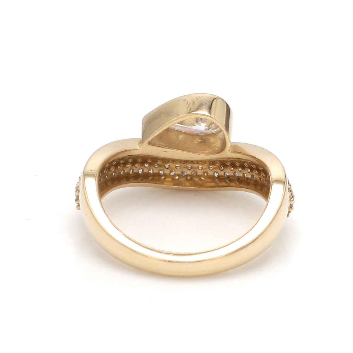 Lab Grown Diamond Pear Bezel Set Wave Ring