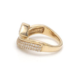 Lab Grown Diamond Pear Bezel Set Wave Ring