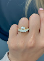 Lab Grown Diamond Pear Bezel Set Wave Ring