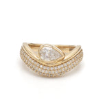 Lab Grown Diamond Pear Bezel Set Wave Ring