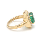 Emerald Octagon With Diamond Ring
