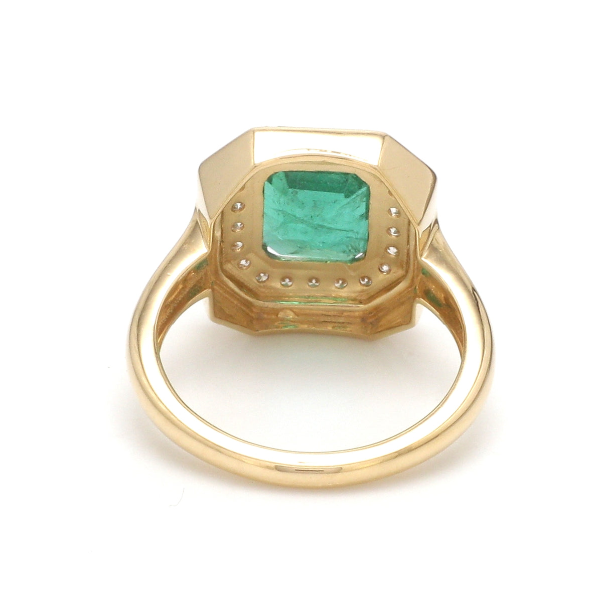 Emerald Octagon With Diamond Ring