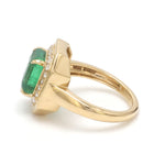 Emerald Octagon With Diamond Ring