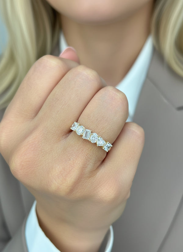 Lab Grown Diamond Mix Shape Half Ring