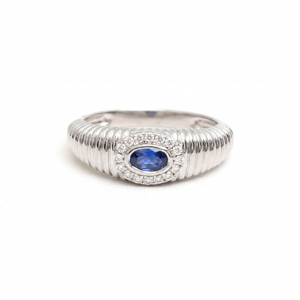 Blue Sapphire Diamond Ring