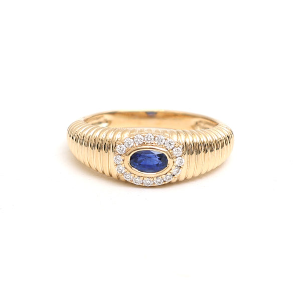 Blue Sapphire Diamond Ring