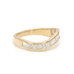 Diamond Baguette Chennal Setting Half Wave Ring