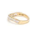 Diamond Baguette Chennal Setting Half Wave Ring