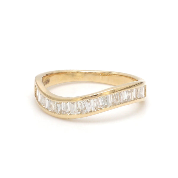 Diamond Baguette Chennal Setting Half Wave Ring