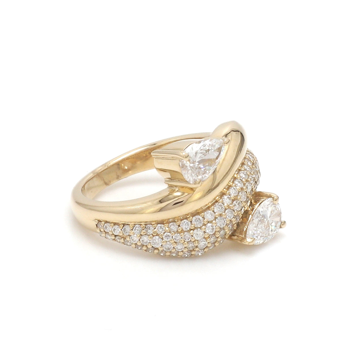 Lab Grown Diamond Pear Round Wave Ring