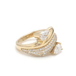 Lab Grown Diamond Pear Round Wave Ring