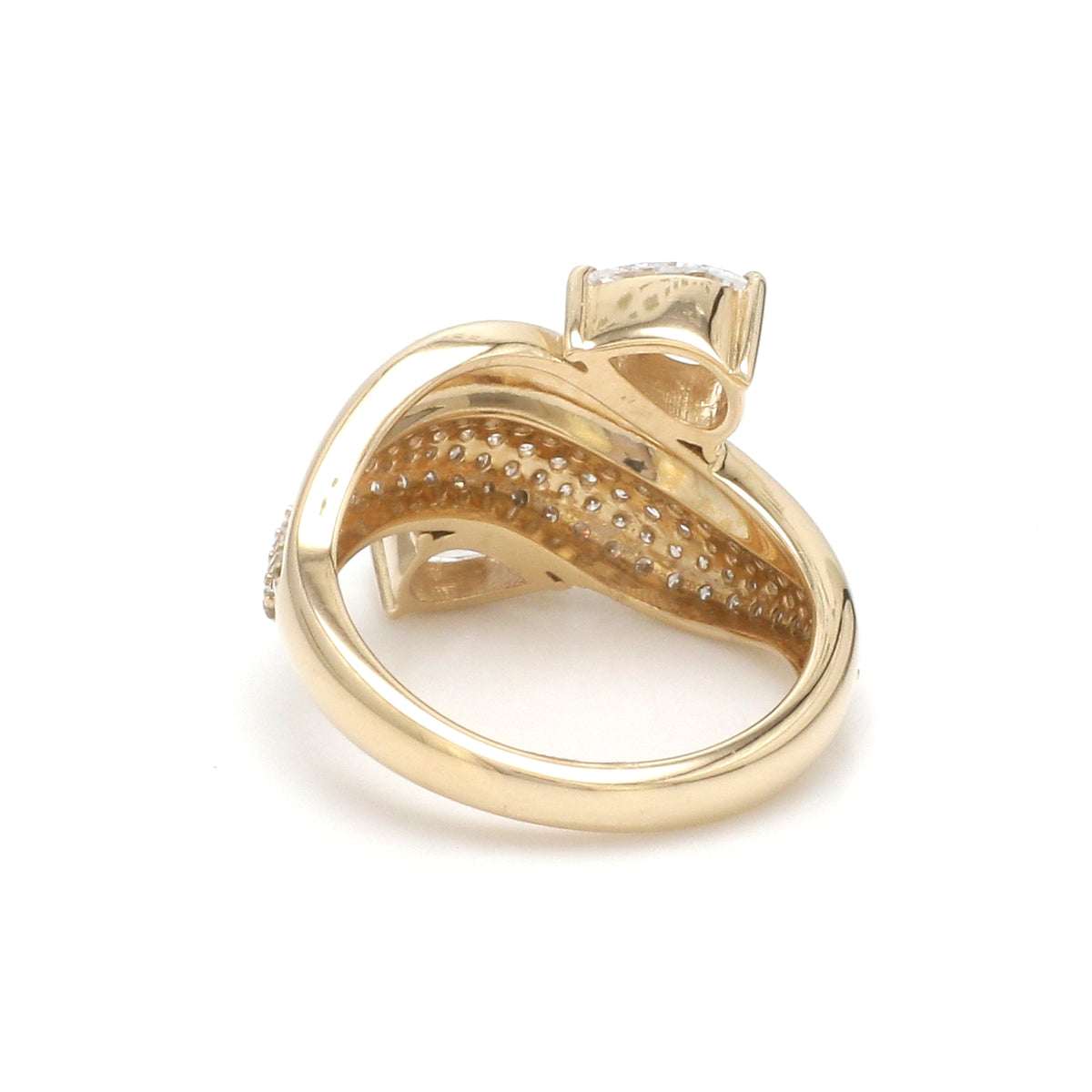 Lab Grown Diamond Pear Round Wave Ring