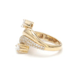 Lab Grown Diamond Pear Round Wave Ring