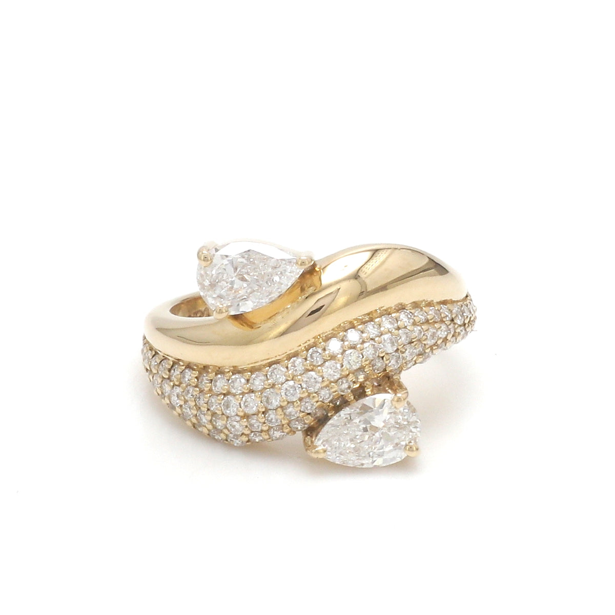 Lab Grown Diamond Pear Round Wave Ring