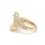 Lab Grown Diamond Cushion Round Wave Ring