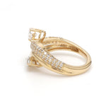Diamond Pear Oval With Round Wave Ring