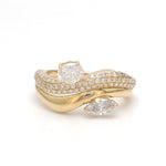 Diamond Pear Oval With Round Wave Ring