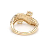 Diamond Octagon With Round Diamond Wave Ring