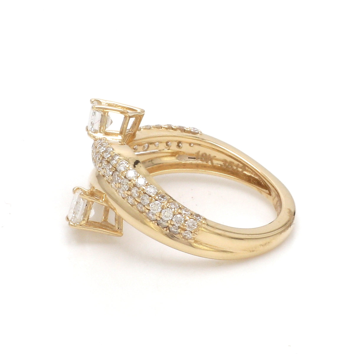 Diamond Octagon With Round Diamond Wave Ring