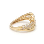 Diamond Pear Oval With Round Diamond Wave Ring