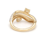 Diamond Pear Octagon With Round Diamond Wave Ring