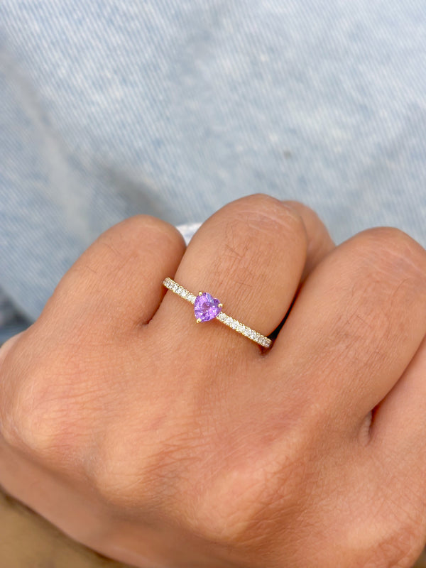 Pink Sapphire Diamond Ring