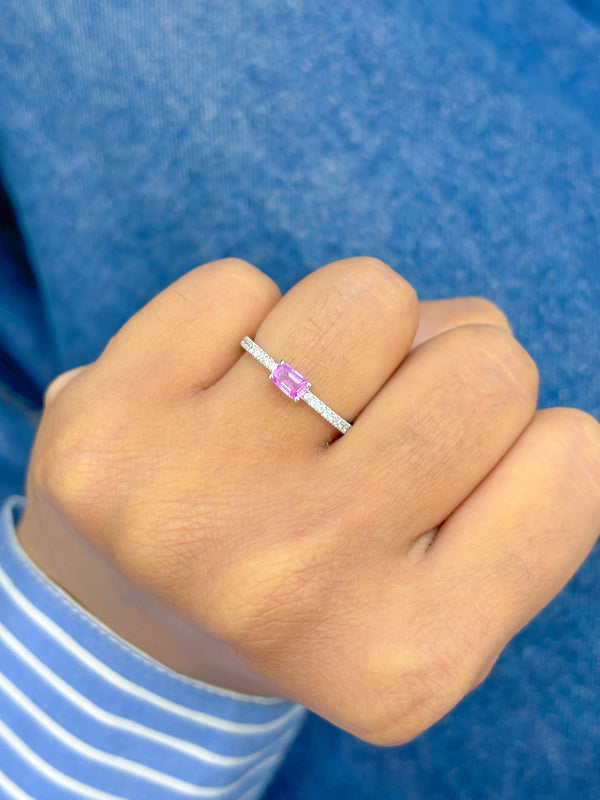 Pink Sapphire Diamond Ring