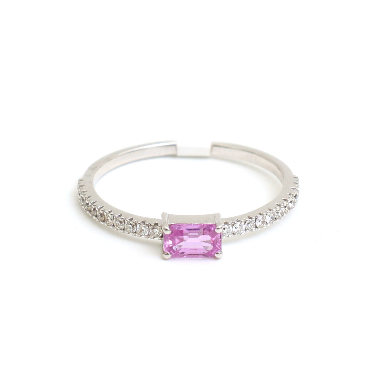 Pink Sapphire Diamond Ring