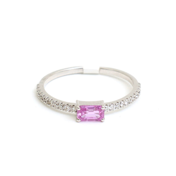 Pink Sapphire Diamond Ring