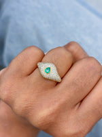 Diamond Emerald Pinky Ring