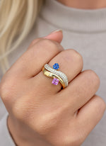 Diamond Pink Sapphire Blue Sapphire Ring