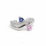Diamond Pink Sapphire Blue Sapphire Ring