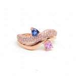 Diamond Pink Sapphire Blue Sapphire Ring
