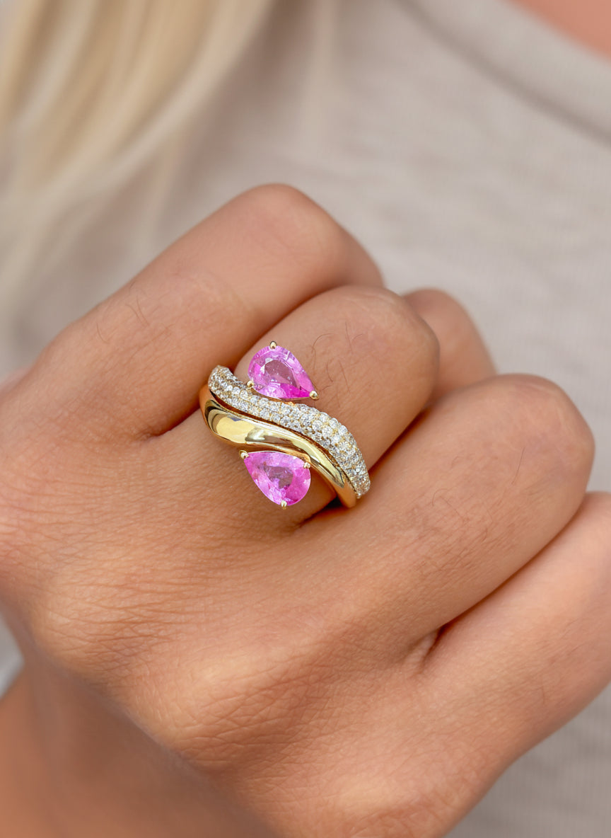 Diamond Pink Sapphire Ring