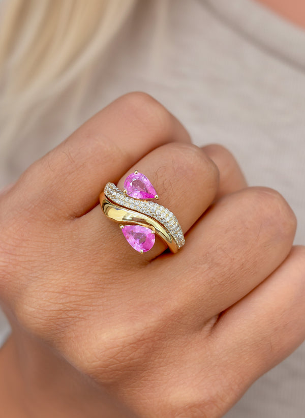 Diamond Pink Sapphire Ring
