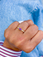 Amethyst Diamond Ring