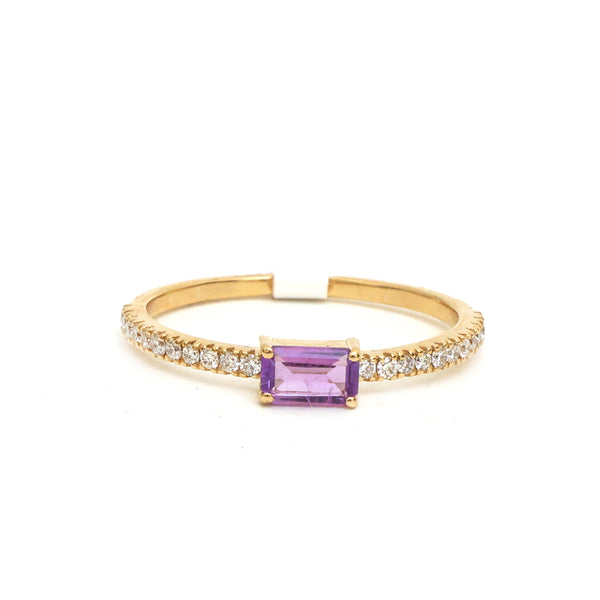 Amethyst Diamond Ring