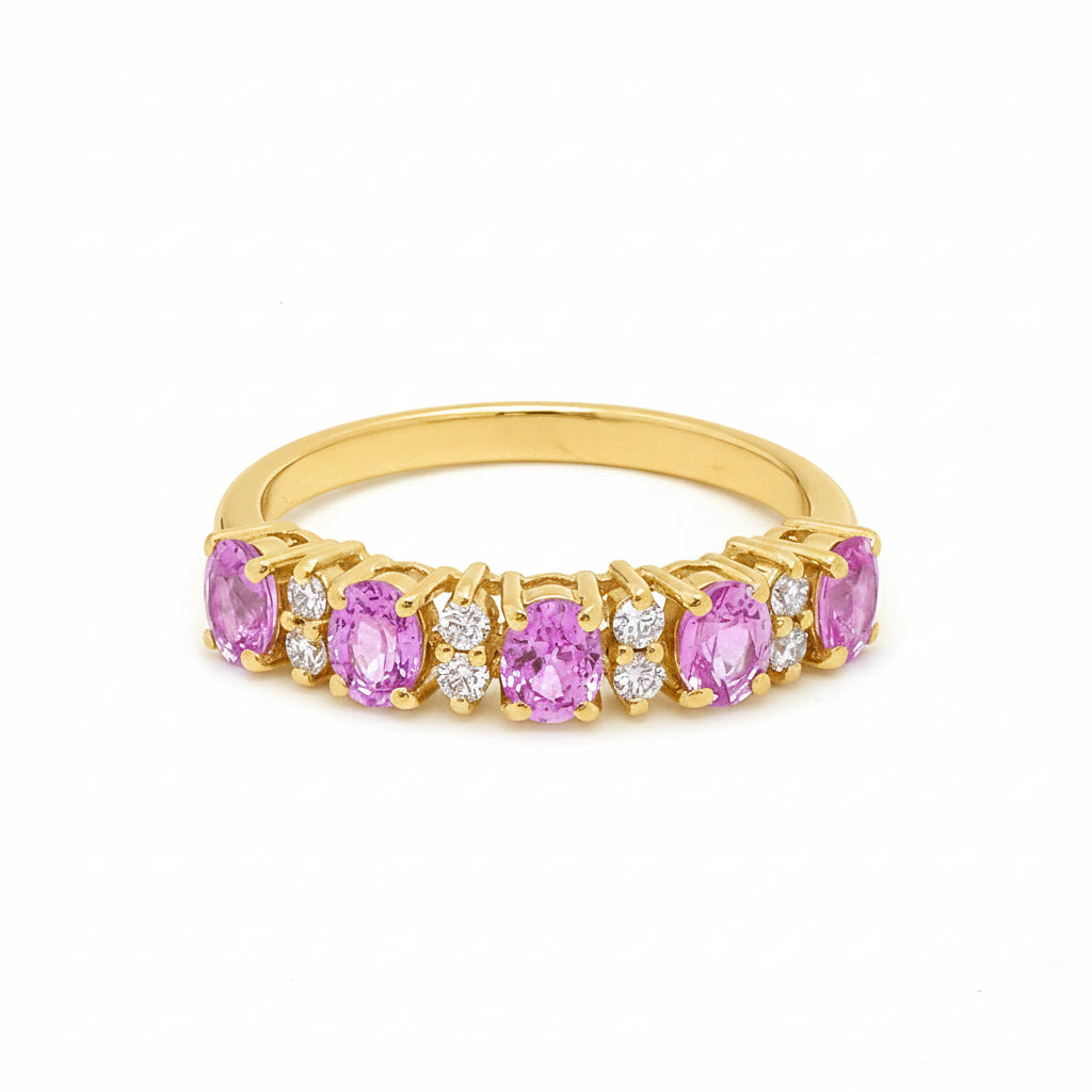 Pink Sapphire Diamond Ring