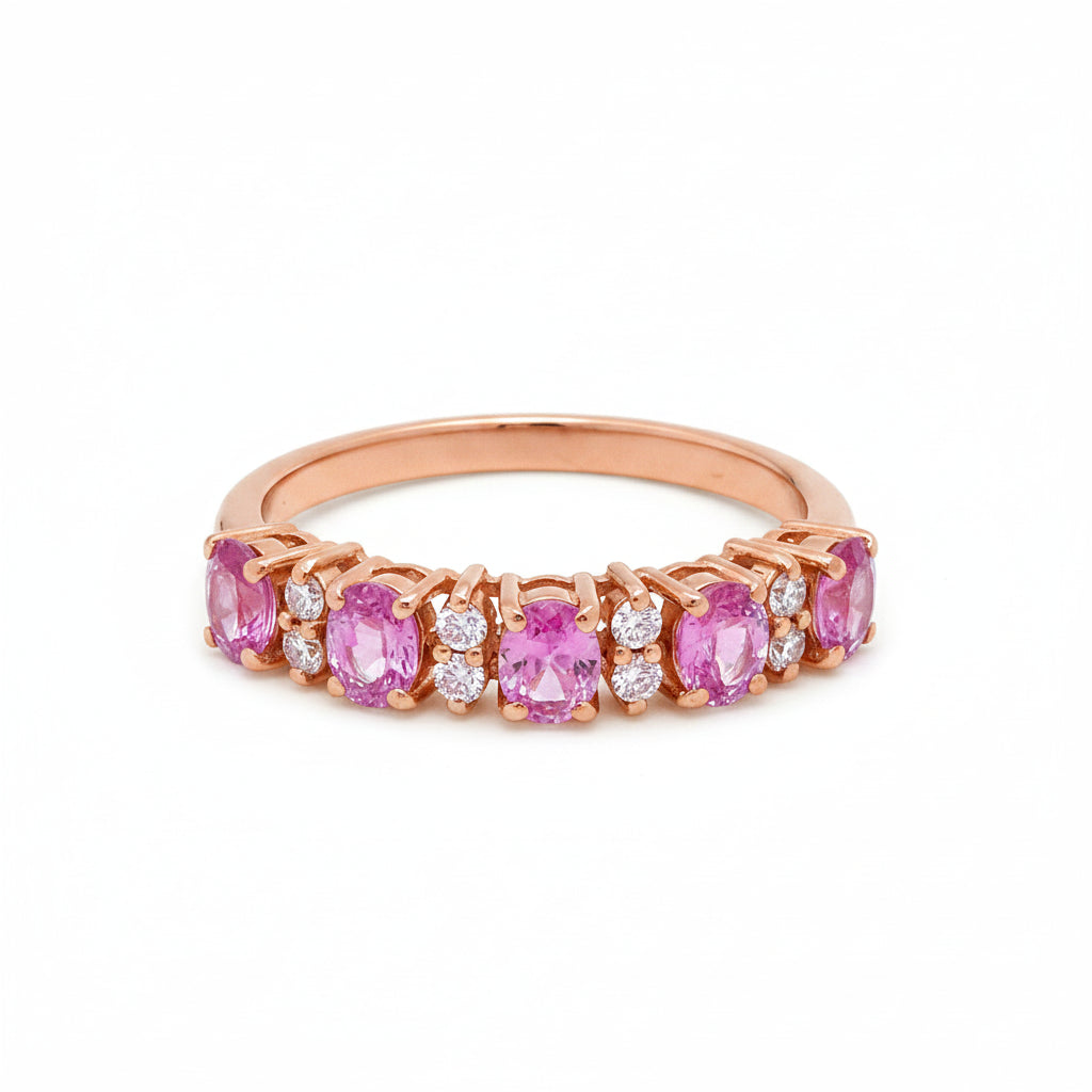 Pink Sapphire Diamond Ring