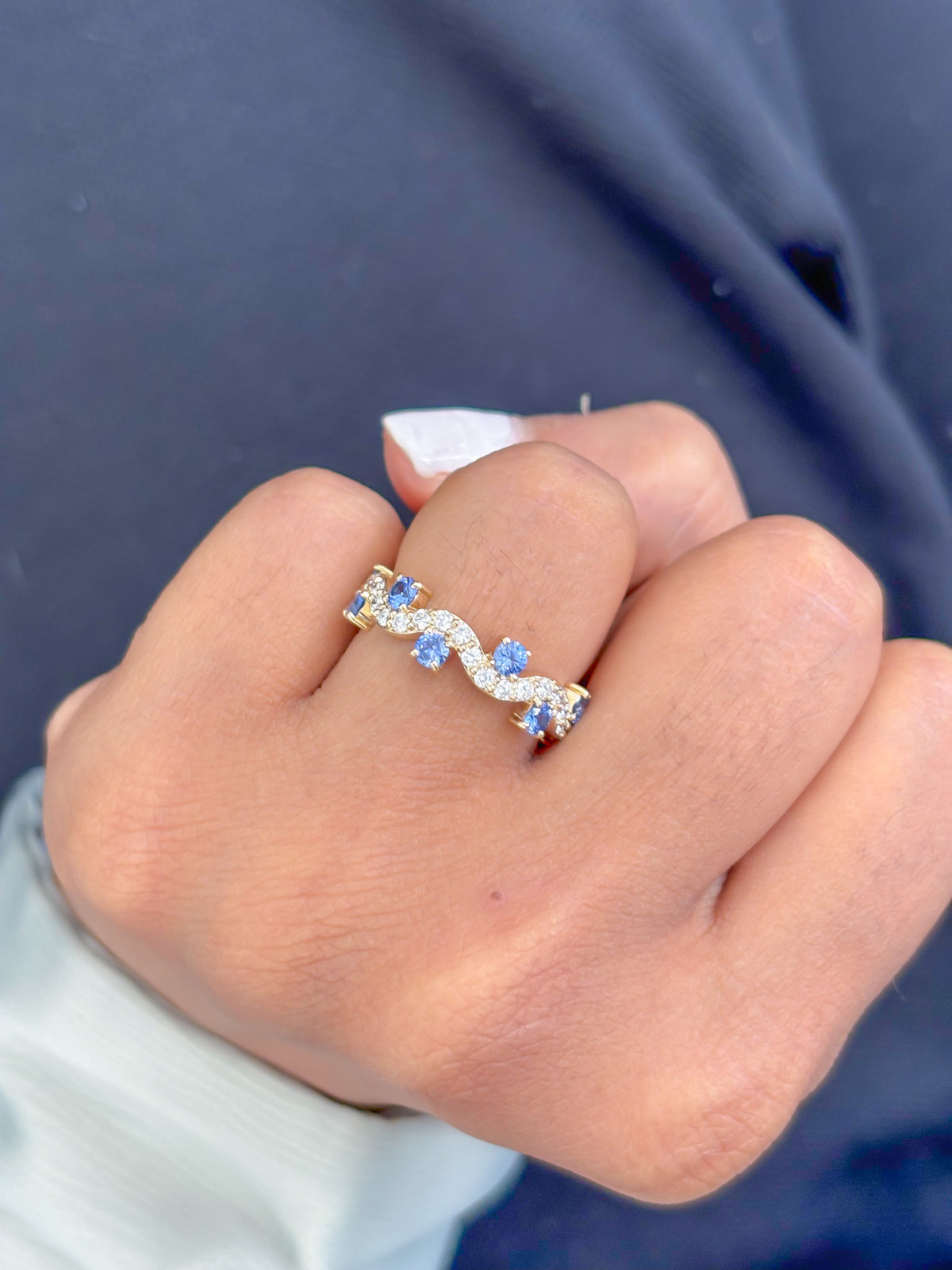 Blue Sapphire Diamond Ring