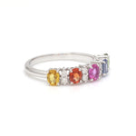 Diamond Rainbow Sapphire Ring