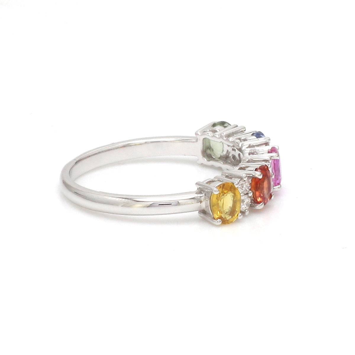 Diamond Rainbow Sapphire Ring