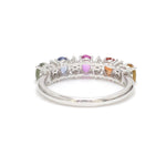 Diamond Rainbow Sapphire Ring