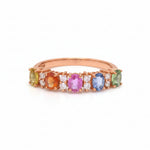 Diamond Rainbow Sapphire Ring