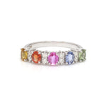 Diamond Rainbow Sapphire Ring