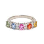Diamond Rainbow Sapphire Ring