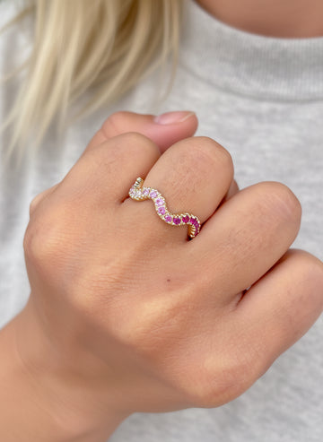 JPRG-3764/9393 Diamond Pink Sapphire Ring